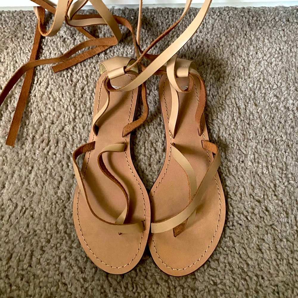 Tan lace-up sandal!